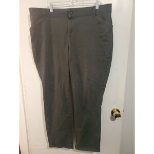 Lee Womens Pants Plus Sz 18W Gray Relaxed Fit Mid-Rise Straight Leg Stretch